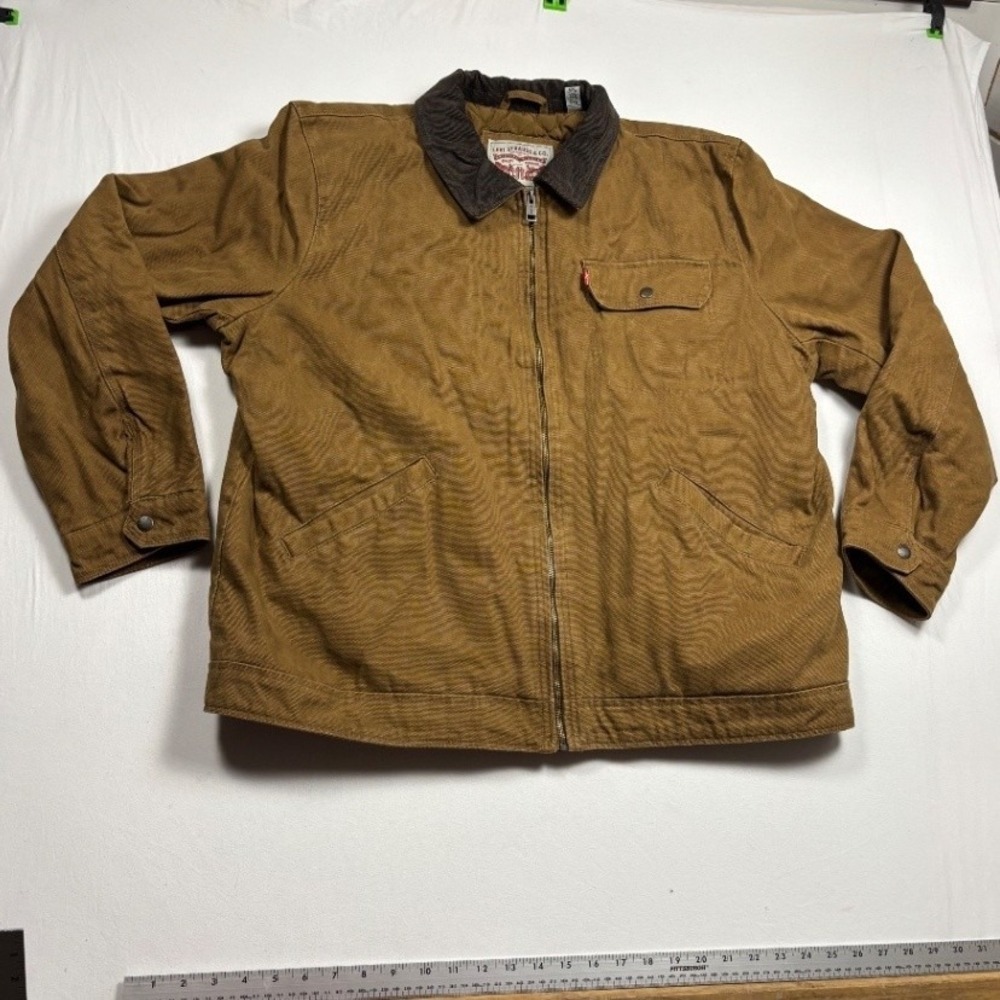 Levi's Men's XXL Cotton Canvas Depot Field Jacket Brown Corduroy Collar